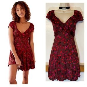 Free People “It Takes Two” Wrap Dress in Plum Combo Mini Dress (M)